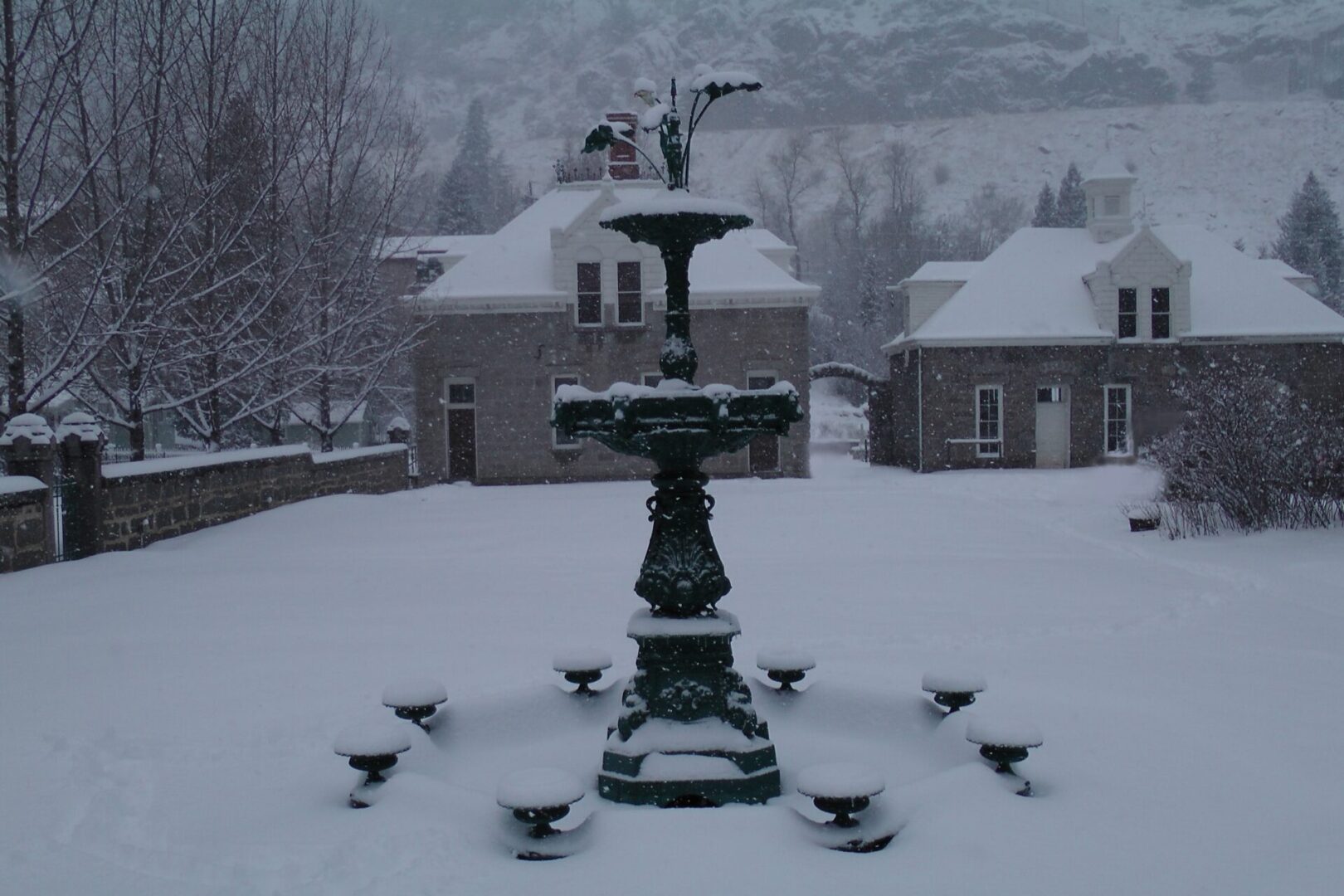 Hamill House Fountain Winter